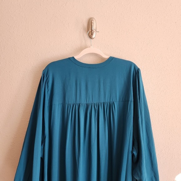 Torrid Mini Rayon Slub 3/4 Sleeve Trapeze Pleat Dress Size 5X - Picture 10 of 11